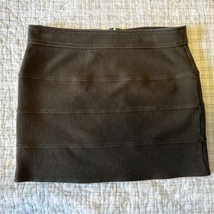 Ponte knit olive miniskirt
